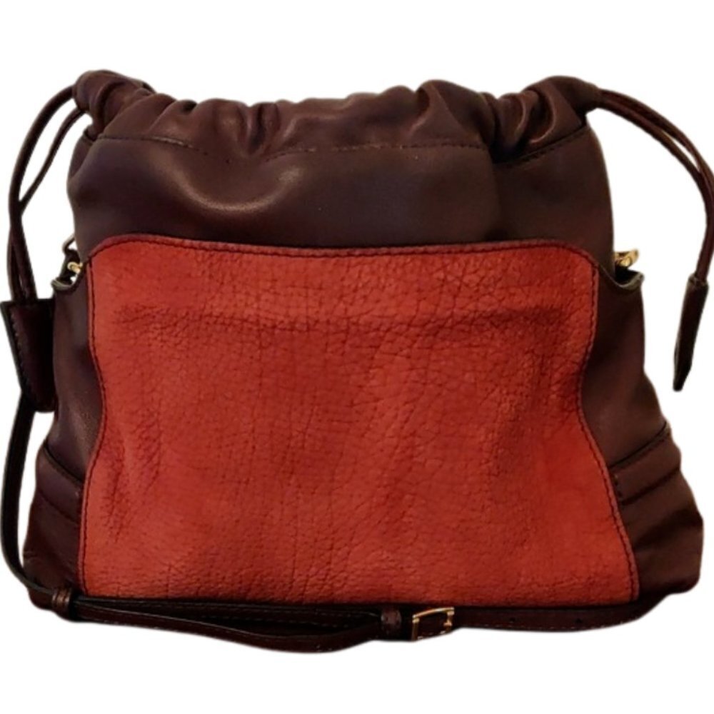 Burberry Leather Nubuck Sartorial Little Crush crossbody Clutch Burgundy